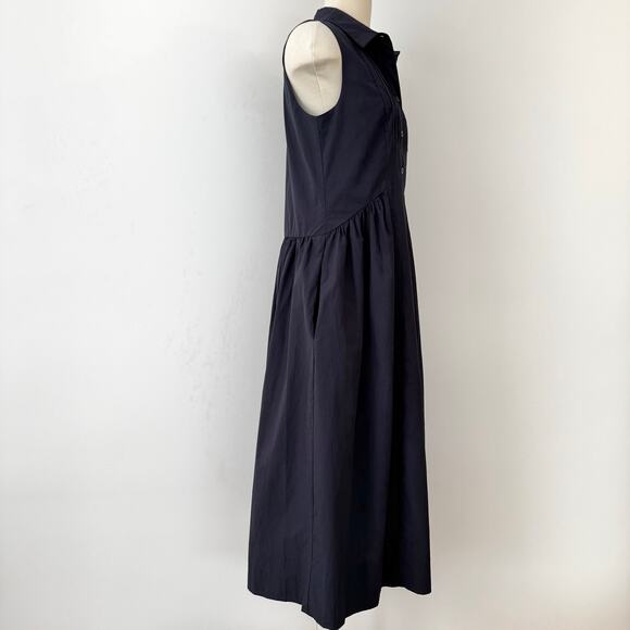 MAYE Corinne Shirt Dress Midi Button-Down in French Navy S NWOT - Picture 5 of 12